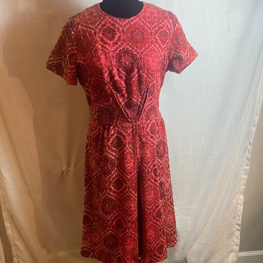 Vintage Red Paisley Dress